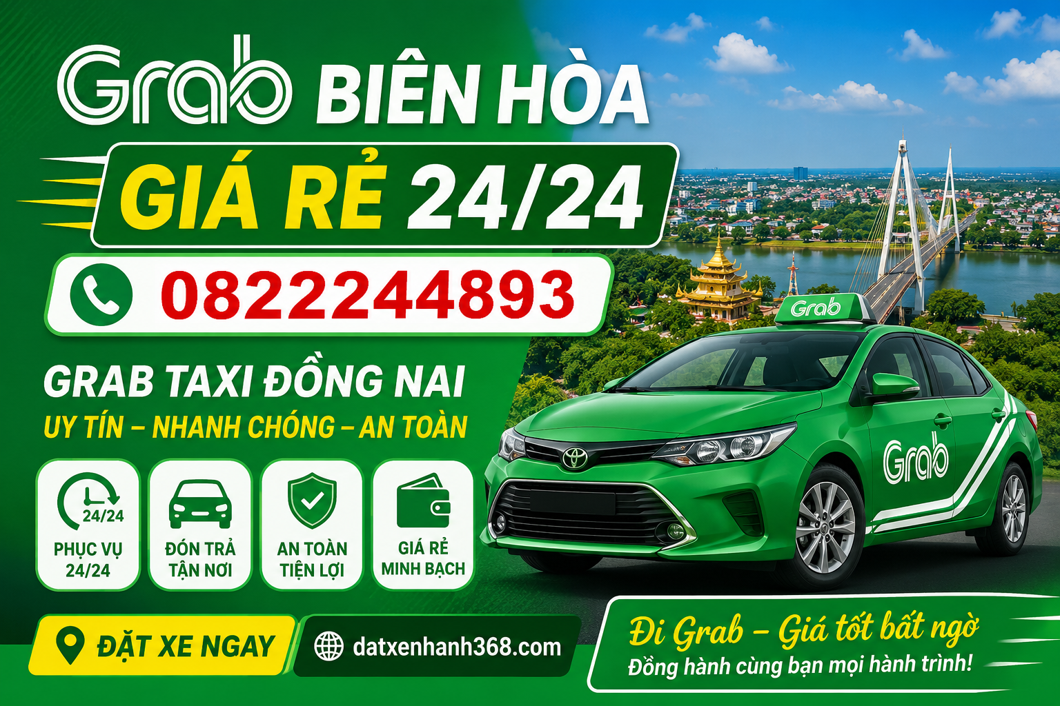 GRAB BIÊN HÒA – GRAB TAXI GIÁ RẺ 24/24 TIẾT KIỆM NHẤT ĐỒNG NAI