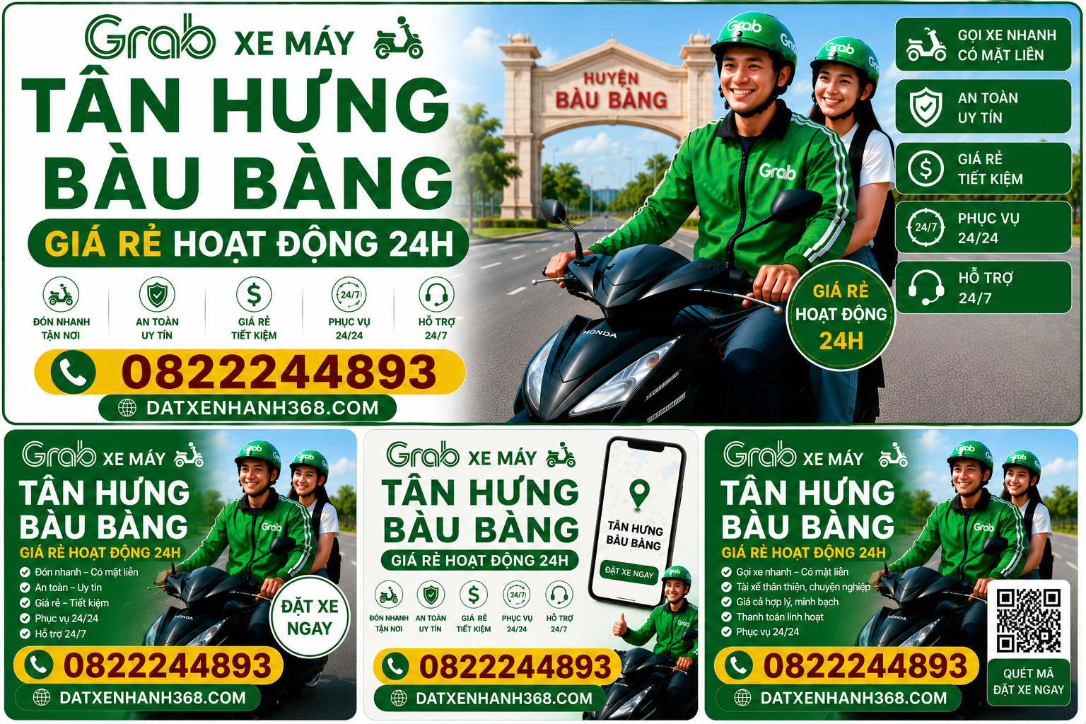 GRAB XE MÁY TÂN HƯNG BÀU BÀNG