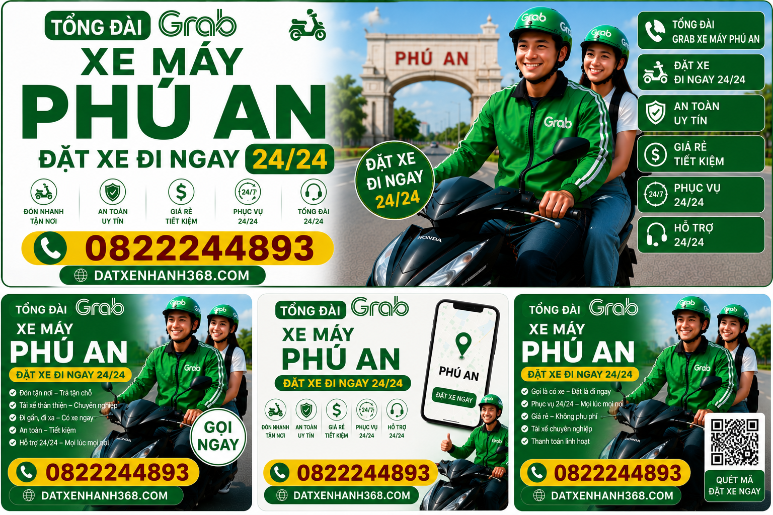 TỔNG ĐÀI GRAB XE MÁY PHÚ AN ☎️ ĐẶT XE ĐI NGAY 24/24