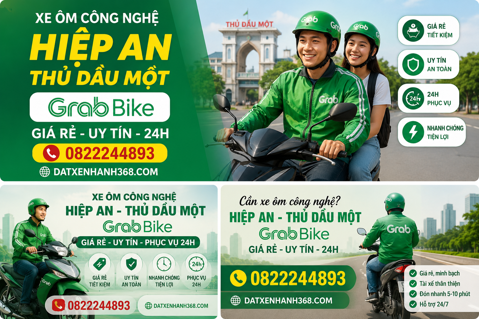XE ÔM CÔNG NGHỆ HIỆP AN THỦ DẦU MỘT - GRAB BIKE GIÁ RẺ UY TÍN 24H