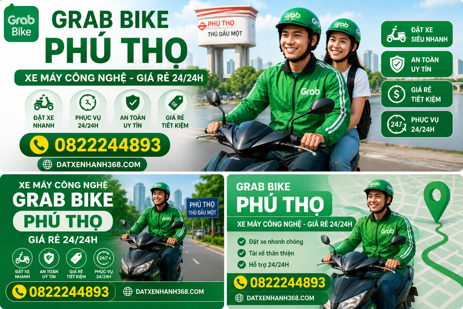 GRAB BIKE PHÚ THỌ ☎️ XE MÁY CÔNG NGHỆ-GIÁ RẺ 24/24H