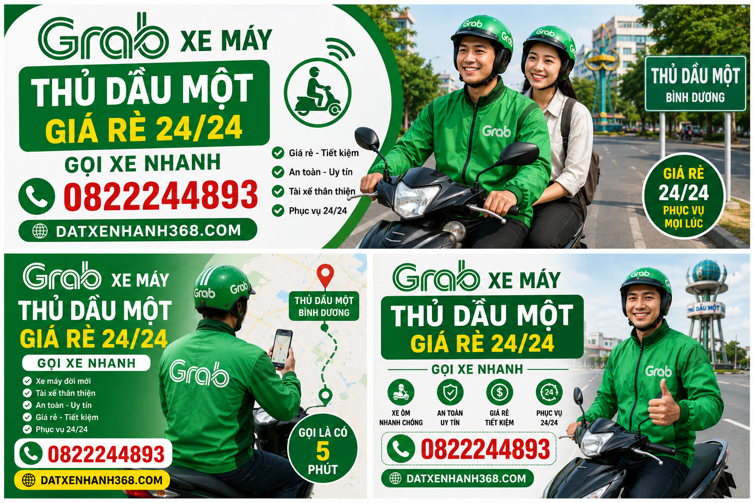 GRAB XE MÁY THỦ DẦU MỘT GIÁ RẺ 24/24☎️GỌI XE NHANH