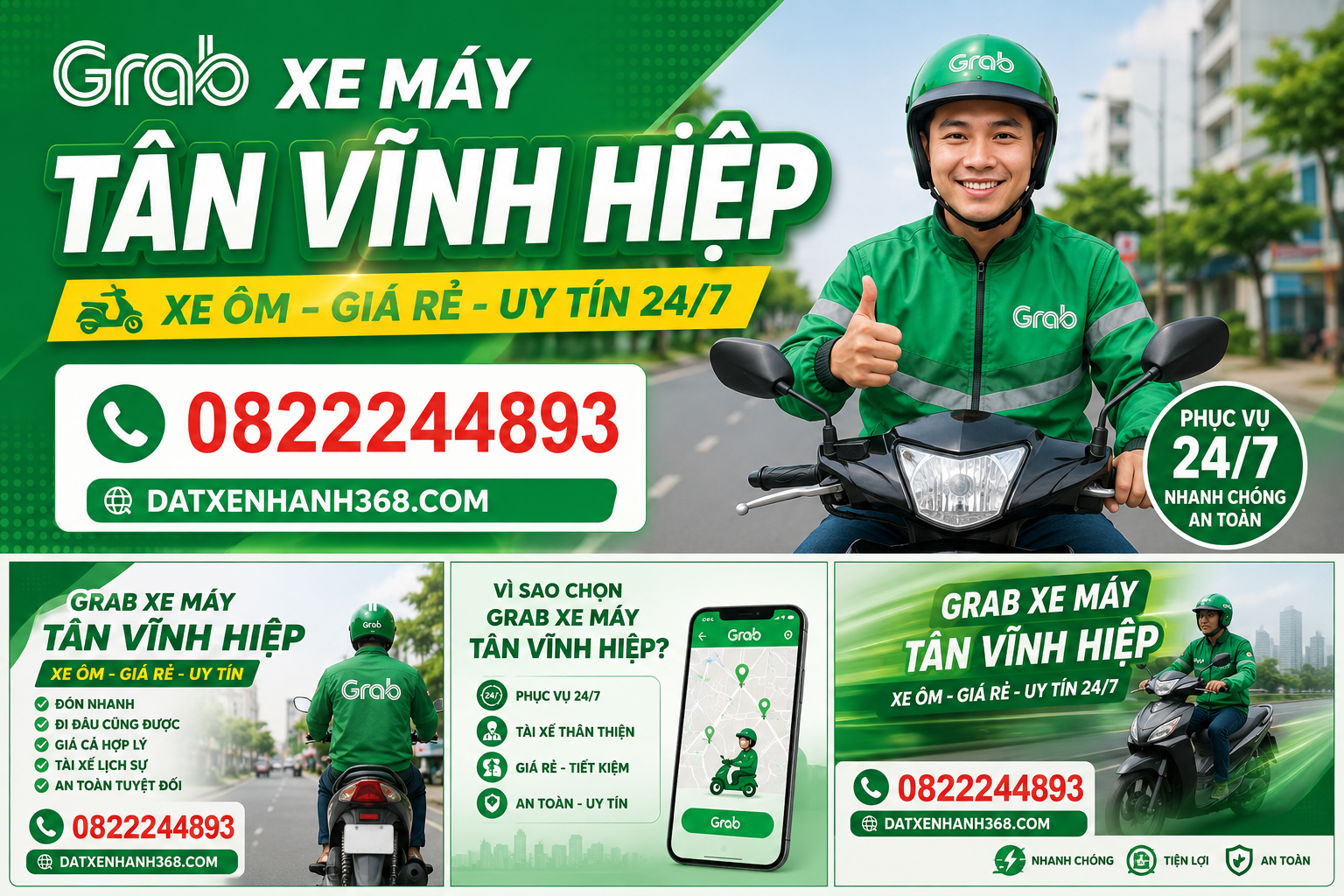 GRAB XE MÁY TÂN VĨNH HIỆP ☎️ XE ÔM ,GIÁ RẺ, UY TÍN 24/7