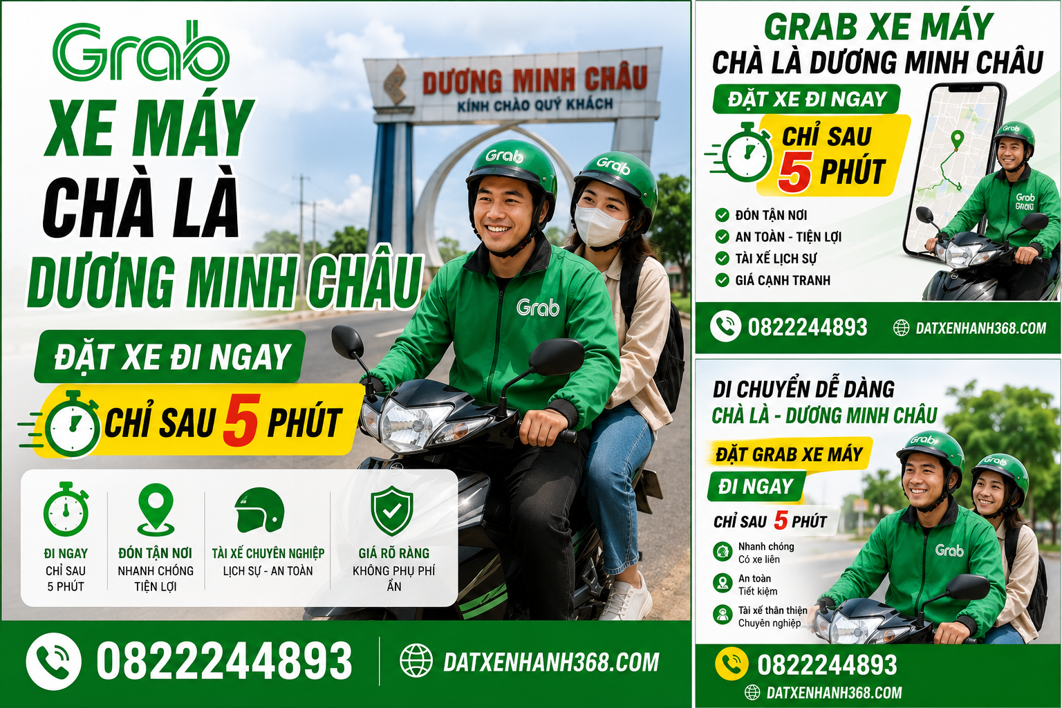 GRAB XE MÁY CHÀ LÀ DƯƠNG MINH CHÂU - ĐẶT XE ĐI NGAY CHỈ SAU 5 PHÚT