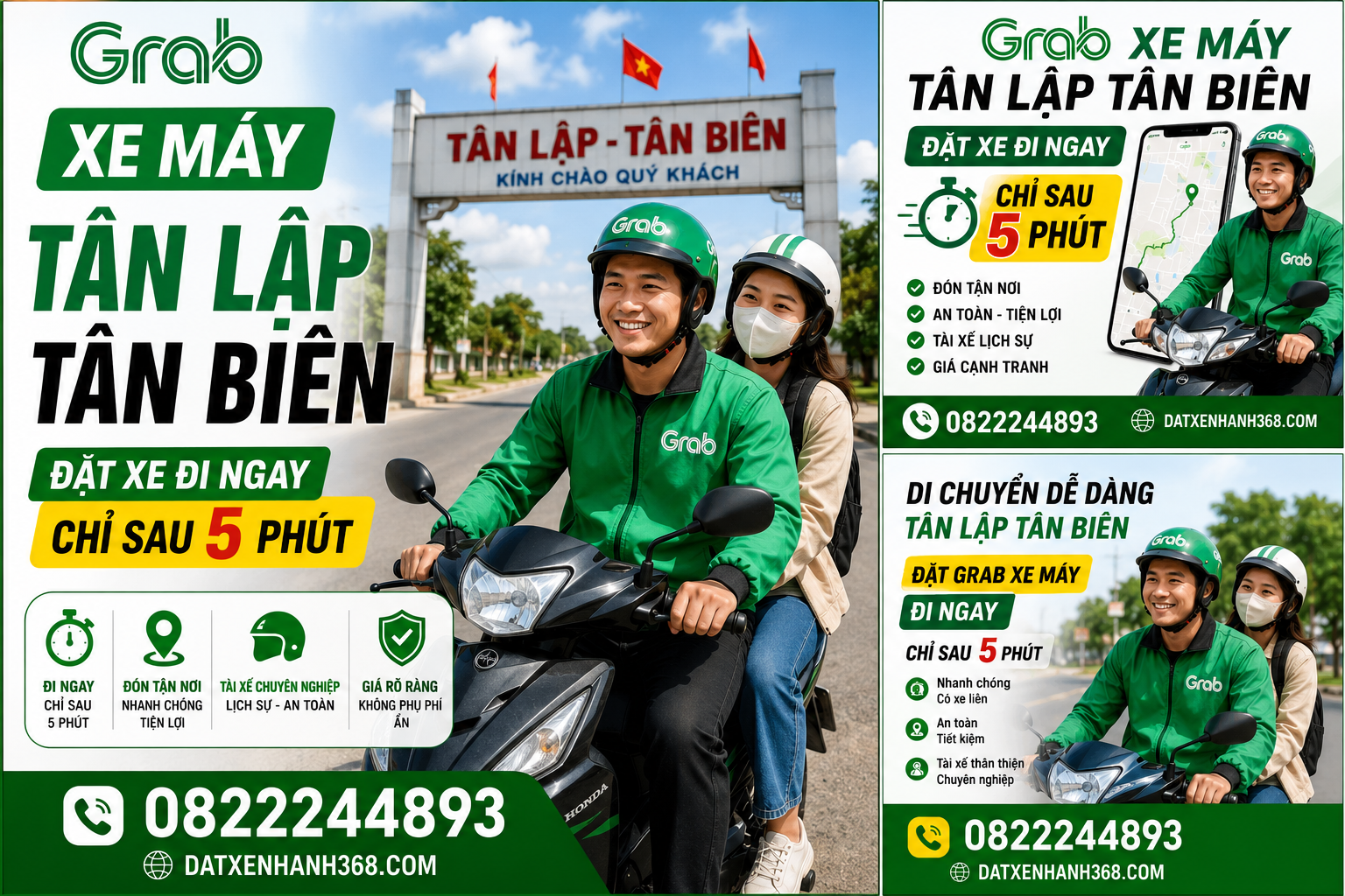 GRAB XE MÁY TÂN LẬP TÂN BIÊN - ĐẶT XE ĐI NGAY CHỈ SAU 5 PHÚT