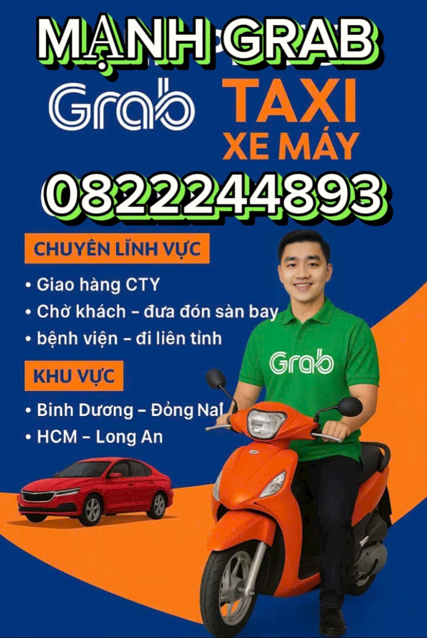 Dịch Vụ GRAB XE ÔM AN TÂY BẾN CÁT