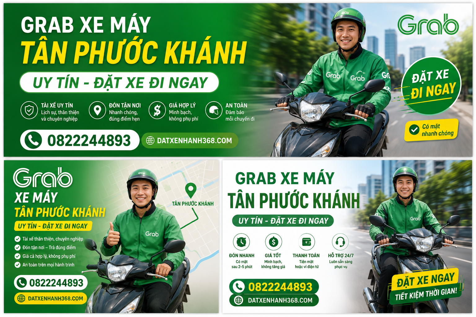 GRAB XE MÁY TÂN PHƯỚC KHÁNH UY TÍN☎️ĐẶT XE ĐI NGAY